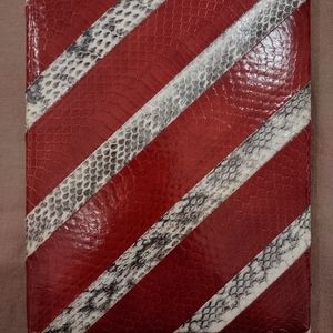 Snake leather red and grey Executive desk address book